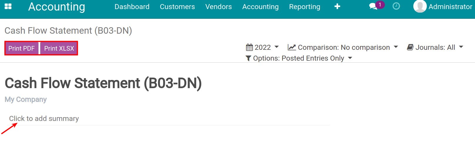 Print report on Viindoo