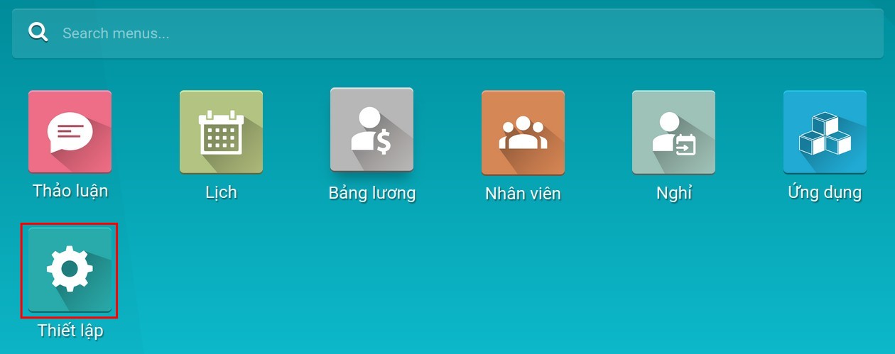 Truy cập Thiết lập Viindoo