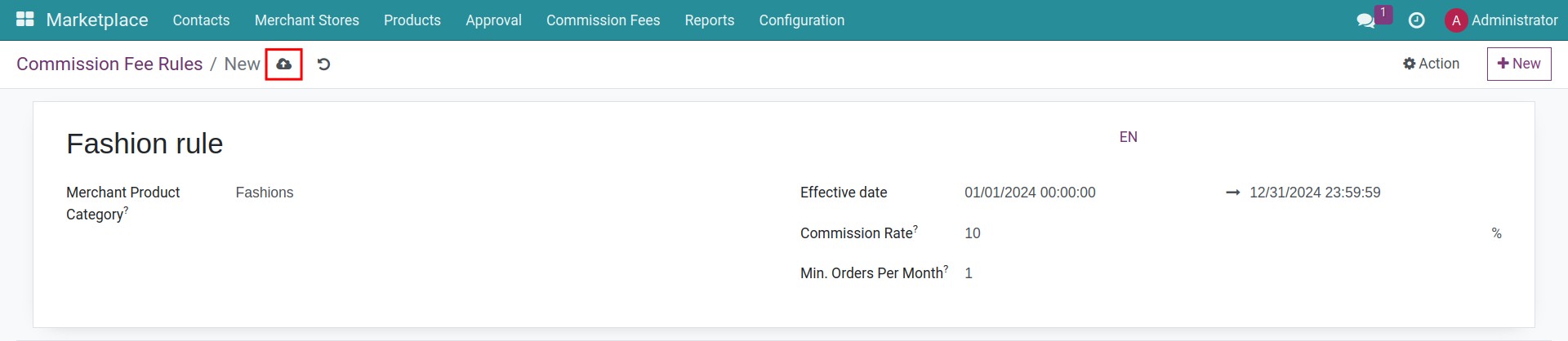 Save commission fee rule