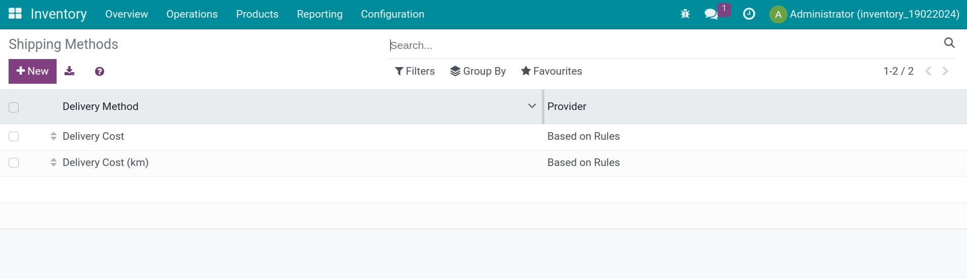 create a shipping method