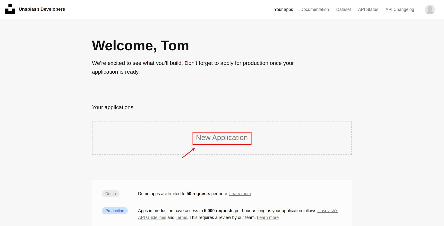 create a new application
