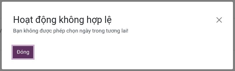 Cảnh báo khi nhập ngày tương lai cho dịch chuyển kho trong Viindoo